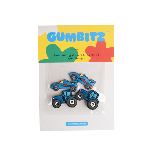 Gumbitz Wheels and Wheels - Blue Race Cars & Blue Tractors (Pre Order)